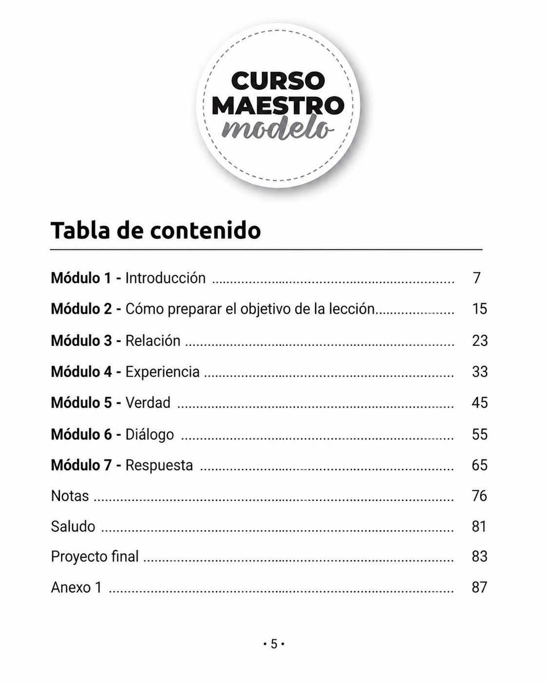 Manual de capacitación El modelo Maestro - Image 2